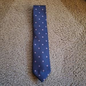 Dark Blue Polka Dot with Crowns Tie